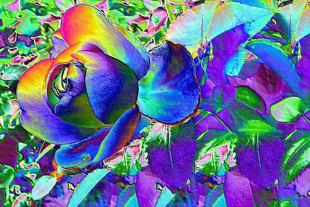 colorful Rose digital Art