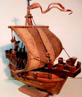 Стильный корабль миниатюрный от Анны Лесняк. Модель макет корабля.